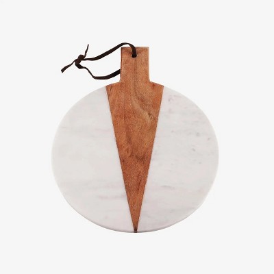 Inox Artisans Cupid Marble Wood Round Platter