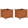 vidaXL Raised Bed Set of 2 Brown Firwood with Water-Based Paint, Large - 2 of 4