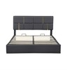 Queen Size Bed Frame with Headboard, Hydraulic Storage System, Velvet Upholstered Platform Bed for Bedroom, Guest Room, No Box Spring Needed - 3 of 4