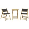 vidaXL 3 Piece Folding Bistro Set with Dark Gray Cushions Bamboo - 4 of 4