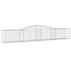 vidaXL Galvanized Iron Arched Gabion Basket, Decorative and Sound-Insulating Garden Barrier with Durable Construction and Wide Application, Silver - 2 of 4