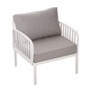 Chic Crate-Outdoor Patio Club Chair Modern Deep Seating with All-Weather Waterproof Thick Cushions for Porch, Balcony, Backyard - White & Light Gray - 4 of 4