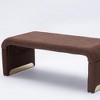 43.31"New Boucle Fabric Loveseat Ottoman Footstool Bedroom Bench Shoe Bench With Gold Metal Legs,Ivory - 4 of 4