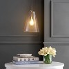 11.5" 1-Light Arlo Mid-Century Modern Iron/Seeded Glass LED Pendant Nickel/Clear - JONATHAN Y: Kitchen Island Lighting, Adjustable Height - 3 of 4