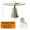 35" Gray Mid-Century Modern 5-Piece Round Dining Table Set with 4 Upholstered Ergonomic Chairs, Ideal for Kitchen or Apartment -3irtyhousy - 4 of 4