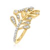 Ross-Simons 0.20 ct. t.w. Diamond Leaf Bypass Ring in 18kt Gold Over Sterling - 3 of 4