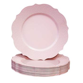 Silver Spoons Elegant Disposable Plastic Plates For Party, Heavy Duty Pink Disposable  Plate Set, Dinner Plates - 10.75, (10 Pc) - Veil : Target