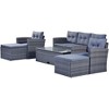 6-Piece All-Weather Wicker PE Rattan Patio Outdoor Dining Conversation Sectional Set with Coffee Table, Wicker Sofas, Ottomans, Removable Cushions - 2 of 4