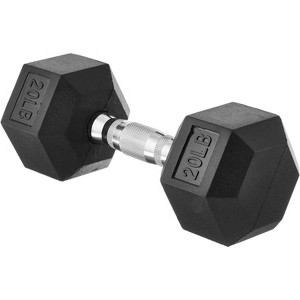 Rubber Encased Hex Dumbbell, Hand Weight for Home Gym Strength Training and Fitness Workouts - 1 of 4