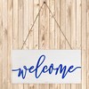 AuldHome Design Farmhouse Wooden Welcome Sign; White and Blue Rustic Style Wood Hanging Plaque, 12 x 6 Inches - 2 of 4