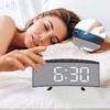 REGALWOVEN Digital Corded Electric Temperature LED Mirror Alarm Clock 6.7 x 2.8 x 1.2 Inches - 3 of 4