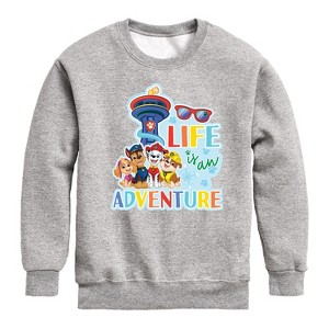 Boys' - Paw Patrol - Life Is An Adventure Graphic Long Sleeve Fleece Sweatshirt - 1 of 4