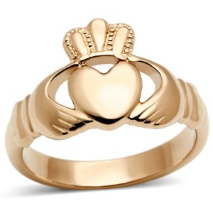 Slickblue Women’s Claddagh Ring in Stainless Steel with Heart Crown Hands Design, Polished Silver, Irish Symbol, size 5-10 - 1 of 4
