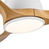 52 inch Indoor Ceiling Fan with Intergrated LED - Matte White with Antique Brown Wood Grain Blade,White+Walnut - 3 of 4