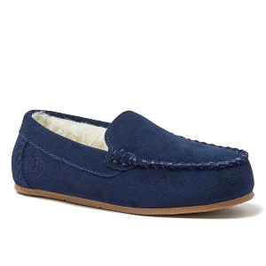 Kids Fuzzy Lined Suede Moccasin Slippers - 1 of 4