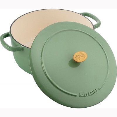 Bellamonte Green Enameled Cast Iron 7.5-qt Round Dutch Oven