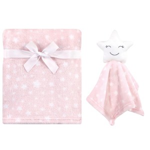 Hudson Baby Infant Girl Plush Blanket with Security Blanket, Star Girl, One Size - 1 of 4