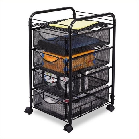 Steel Mesh File Cart With 4 Drawers In Black Scranton Co Target