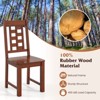 Tangkula Dining Chairs Set of 2 w/Solid Rubber Wood Frame Elegant Hollowed Backrest - 4 of 4