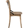 Simple Relax Set of 2 Side Chairs with X-Shape Back in Rustic Oak - 3 of 4
