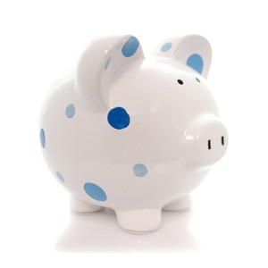 Child To Cherish 7.75 In Blue Multi Dot Bank Polka Piggy Money Saving Decorative Banks - 1 of 4