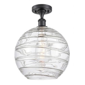 Athens Deco Swirl - 1 Light Semi-Flush Mount In Industrial Style-17 Inches Tall and 12 Inches Wide - 1 of 1