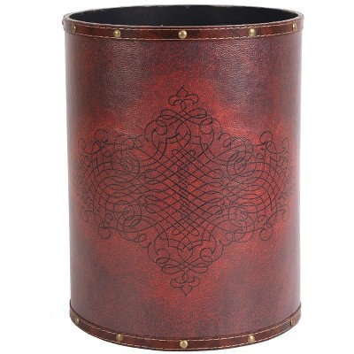 Vintiquewise Vintiquewise Faux Leather Antique Design Waste Bin