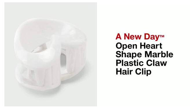 Open Heart Shape Marble Plastic Claw Hair Clip - A New Day™, 2 of 5, play video