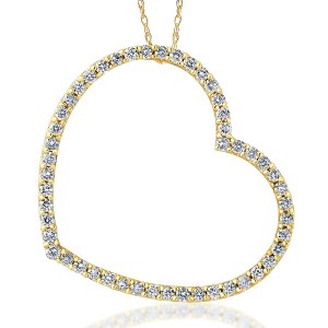 Pompeii3 2 1/4Ct Heart Shaped Diamond Pendant White or Yellow Gold Necklace Lab Created - 1 of 3