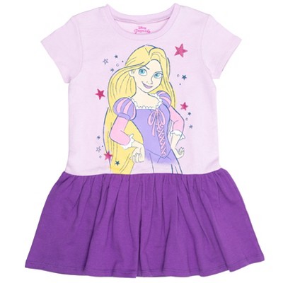 Disney Princess Rapunzel Big Girls French Terry Dress Princess Rapunzel Purple 10-12