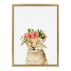 Kate & Laurel All Things Decor 18"x24" Sylvie Flower Crown Lion Cub Framed Wall Art by Amy Peterson Art Studio - 2 of 4