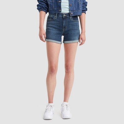 womens mid rise jean shorts