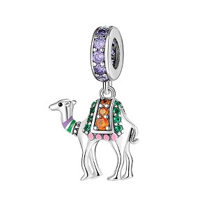 Camel Charm European Bead Multi Color Cz Sterling Silver Ginger Lyne Collection - 1 of 4