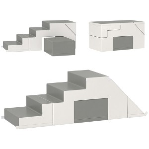 Runesay Light Gray Foam Play Set for Children, 2 Piece Soft Kids Climbing Set for Crawling or Sliding - 1 of 4