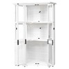 37“W Garden Wood Storage Cabinet Greenhouse Outdoor Tool Storage Shed Cold Frame with Waterproof-Roof and Lockable Door, Gray/Natural/White-ModernLuxe - 3 of 4