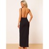 Allegra K Women's Spaghetti Strap Backless Beach Maxi Wrap Cover Up Dress - 4 of 4