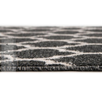 Black and Beige Trellis 9' x 12' Synthetic Area Rug