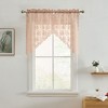 HLC.ME Jolene Floral Rod Pocket Lace Short Cafe Swags for Small Windows, Kitchens, and Basement Windows - Set of 2 - 3 of 4