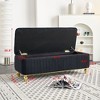 TUYOHW 47" Velvet Storage Ottoman with Safety Hinge,Gold Embroidery Tufted End of Bed Bench,Ottoman Bench for Living Room,Bedroom,Entryway - 3 of 4
