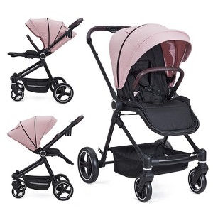 Stroller for Newborn, Convertible Baby Pram with Reversible Seat and One-Hand Fold - 1 of 4