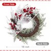 Wreath Christmas Decor with Snow Flocked Twig, Red Berry, Pinecones, Front Door Christmas Wreath - 3 of 4