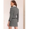 INSPIRE CHIC Women's Outfits Plaid Tweed Short Blazer and Skirt Suit Set 2 Pieces - 3 of 4