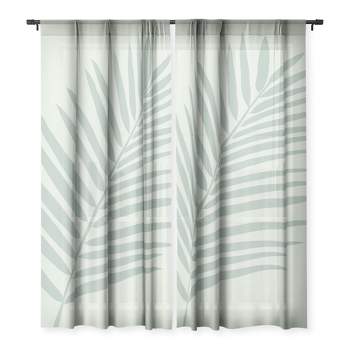 Daily Regina Designs Palm Leaf Sage Set of 2 Panel Sheer Window Curtain - Deny Designs