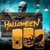 Halloween LED Flameless Flickering Candles,6-piece set  diameter 3 inches x height 6 inches - 3 of 4