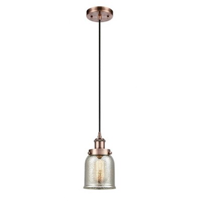 Bell - 1 Light Cord Hung Mini Pendant In Industrial Style-10 Inches Tall and 5 Inches Wide