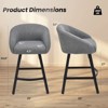 TUYOHW Teddy Fabric Counter Bar Stools Set of 2,Upholstered Bar Chairs with Metal Frame,Soft Backrest & Armrest,Dining Chair for Kitchen,Bar - 3 of 4