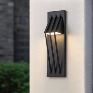 LLHZSY Matte Black Integrated LED Outdoor Wall Lantern Sconces-17 7/10"H - 1 of 4