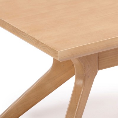 Blonde Solid Wood Cross Leg Rectangular Coffee Table, 48 inches