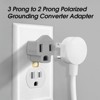 Itopfox 3-Pack Polarized 3-Prong to 2-Prong Grounding Adapter, Converter for Wall Outlets Plugs, Gray, Indoor Use Only - 2 of 4