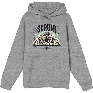 Rugby "Scrum!" Adult Long Sleeve Hoodie - 1 of 2